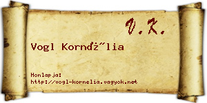 Vogl Kornélia névjegykártya