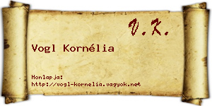 Vogl Kornélia névjegykártya